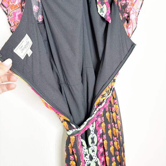 Temperley London Womens Millais Twist Maxi Dress Halter Off Shoulder Printed 10 - Picture 6 of 8